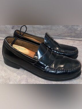 GH Bass Weejuns Logan Strap Penny Loafers Beef Roll Shoes 9 Work Dress Office